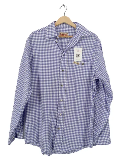 Stockerpoint Trachtenhemd Herren Gr. L/50 Blau Weiß Kariert Oktoberfest