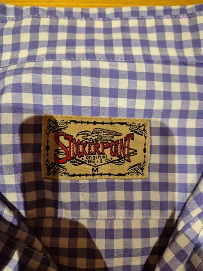 Stockerpoint Trachtenhemd Herren Gr. L/50 Blau Weiß Kariert Oktoberfest
