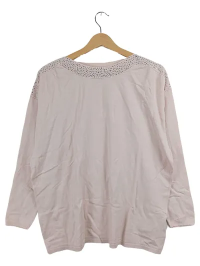 CANDA Damen Pullover Gr. M Rosa Strassbesatz Elegant Viskose