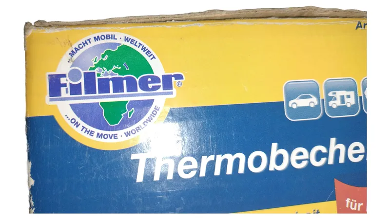 Filmer Thermobecher 12V Auto Edelstahl für Heiss und Kalt Silber 2