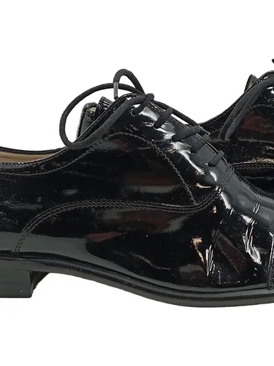 CENEDELLA Damen Oxford Schnürschuhe Lackleder Schwarz Gr. 37,5 Elegant