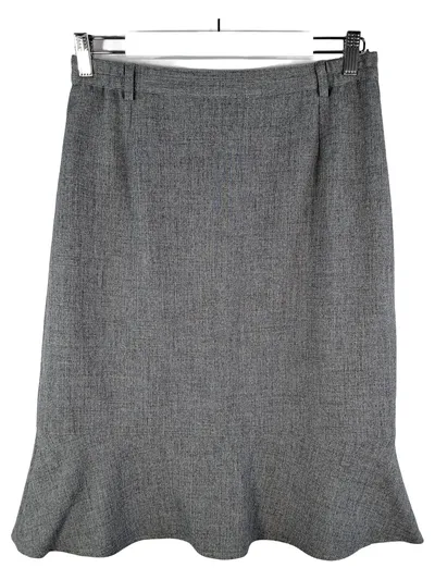 Atelier Goldner Schnitt A-Linienrock Damen Grau Meliert Gr. 40 Midirock