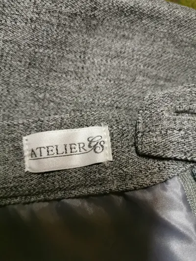 Atelier Goldner Schnitt A-Linienrock Damen Grau Meliert Gr. 40 Midirock