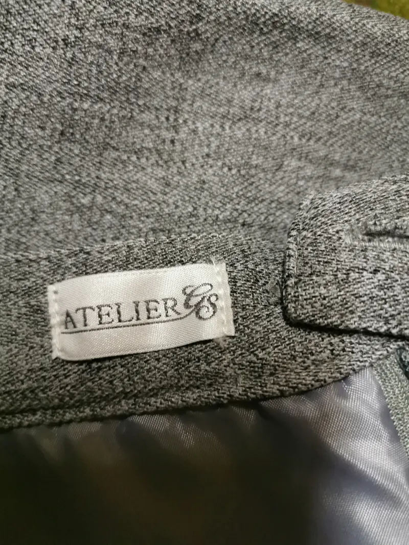 Atelier Goldner Schnitt A-Linienrock Damen Grau Meliert Gr. 40 Midirock 2