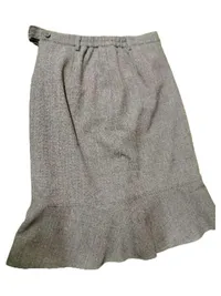 Atelier Goldner Schnitt A-Linienrock Damen Grau Meliert Gr. 40 Midirock 3