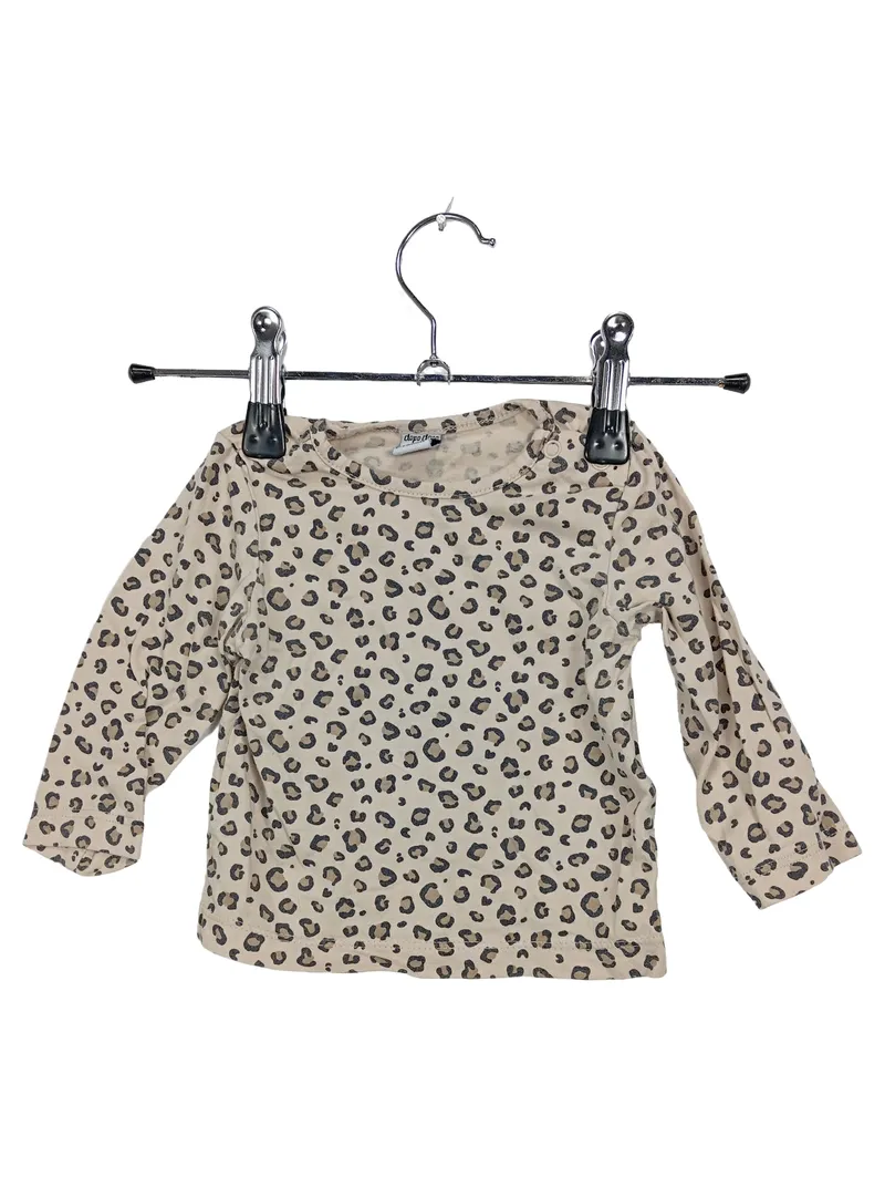 Dopo Dopo Baby Langarmshirt Gr. 74 Leopard Muster Beige Mädchen 1