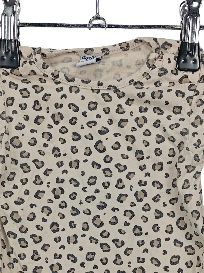 Dopo Dopo Baby Langarmshirt Gr. 74 Leopard Muster Beige Mädchen 2