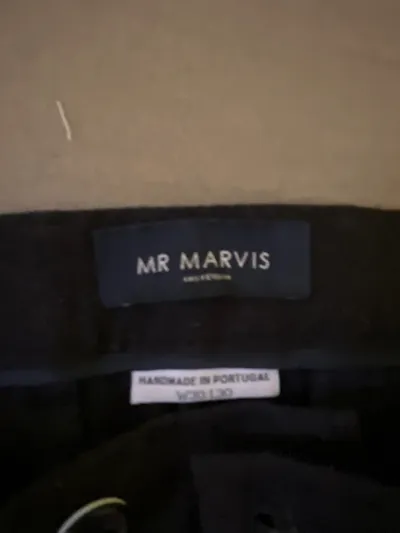 MR MARVIS Chino Stoffhose Herren Grau Meliert Business W30 L29