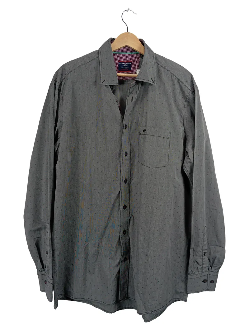 CASAMODA Sports Herren Business Hemd Gr. XL Grau Comfort Fit Langarm 1