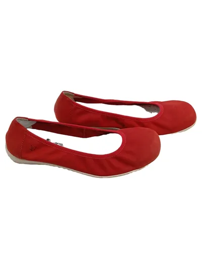 Caprice Damen Ballerinas Gr. 39 Rot Leder Slip-On Bequem Alltag
