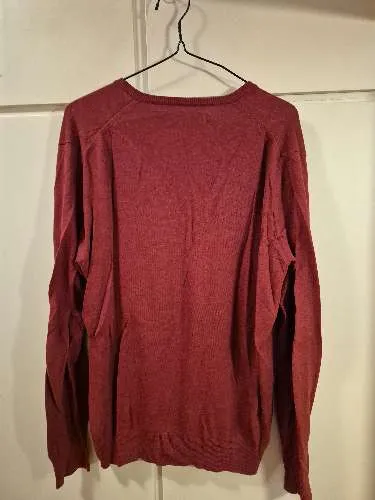 Ben Sherman Heritage Pullover Herren XL V-Ausschnitt Rot Baumwolle