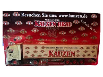 Kauzen Bräu Modell LKW Zugmaschine Auflieger Brauerei Sammlerstück Beige
