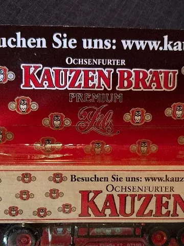 Kauzen Bräu Modell LKW Zugmaschine Auflieger Brauerei Sammlerstück Beige