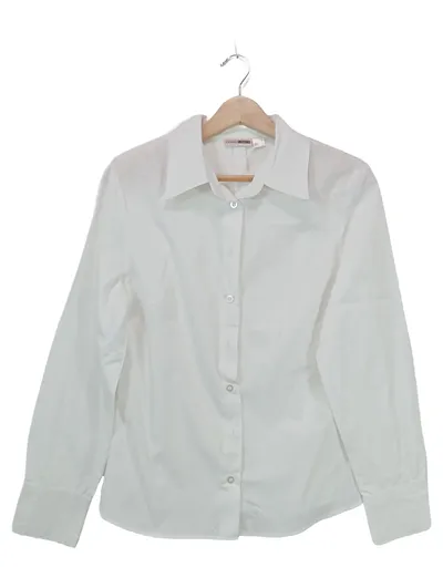 Flashlights Hemdbluse Damen Gr. 38 Weiß Langarm Business Bluse