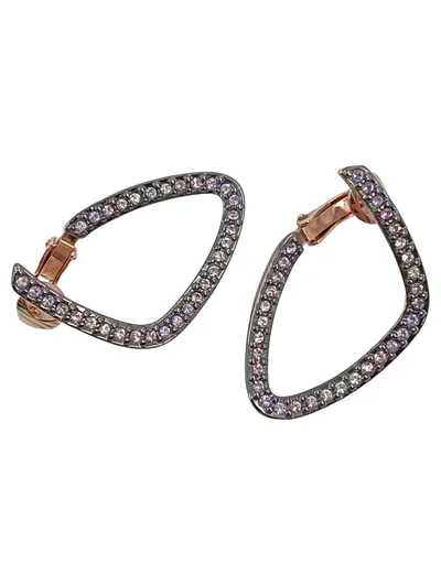 Pierre Lang Ohrclips Strass Silber Damen Elegant Festlich 3cm