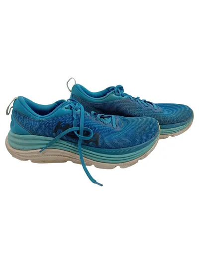 HOKA Sportschuhe Herren Laufschuhe Blau Farbverlauf Gr. 46 Schnürung