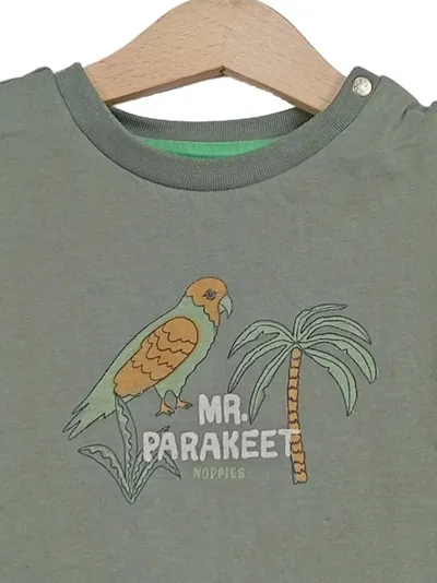 Noppies Baby T-Shirt Gr. 92 Papagei Tiermotiv Grün Kurzarm Baumwolle