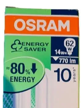OSRAM Energy Saver Energiesparlampe 14W E27 770lm Warmweiß NEU