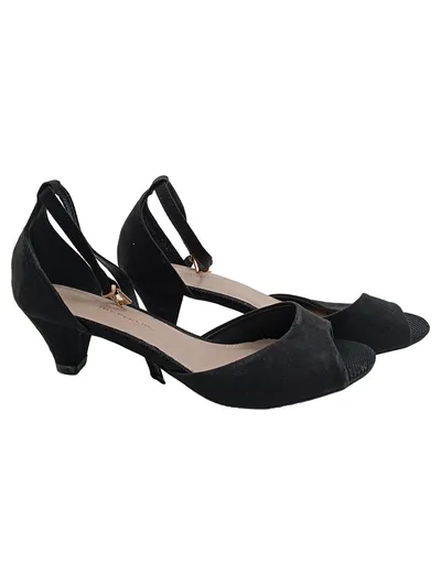 Dorothy Perkins Riemchen-Pumps Damen Gr. 39 Schwarz Elegant Textil Absatz 5cm