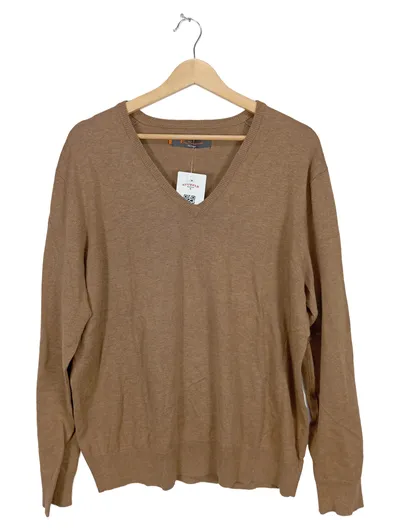 Ben Sherman Heritage Pullover Herren XL V-Ausschnitt Beige Baumwolle