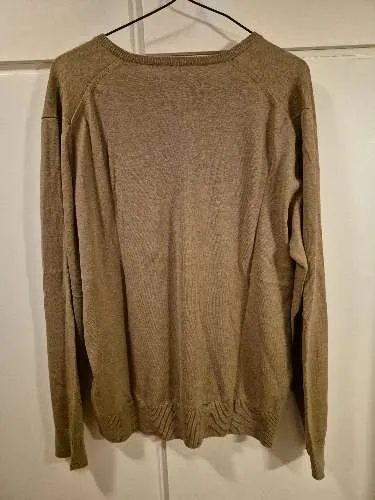 Ben Sherman Heritage Pullover Herren XL V-Ausschnitt Beige Baumwolle