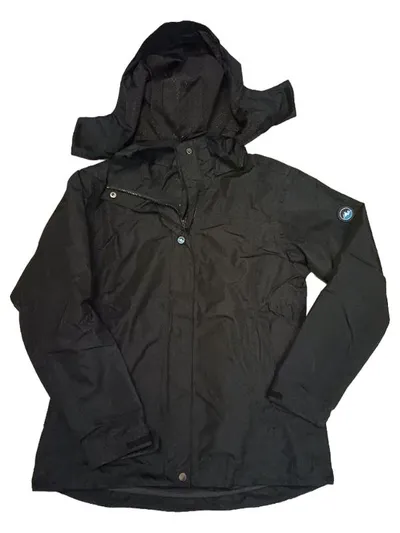 Polarino Damen Outdoorjacke Gr. 38 Schwarz Kapuze Polyester Herbst Winter