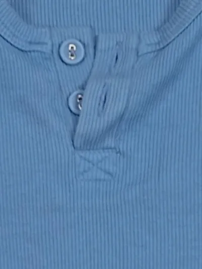 MarMar Copenhagen T-Shirt Kinder Gr. 92 Blau Rippstrick Basic Knopfleiste