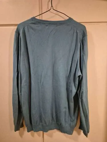 Lyle & Scott Pullover Herren XL V-Ausschnitt Petrol Baumwolle