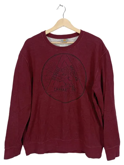Carhartt Sweatshirt Detroit Michigan Löwen-Logo Herren Pullover Gr. L Bordeaux