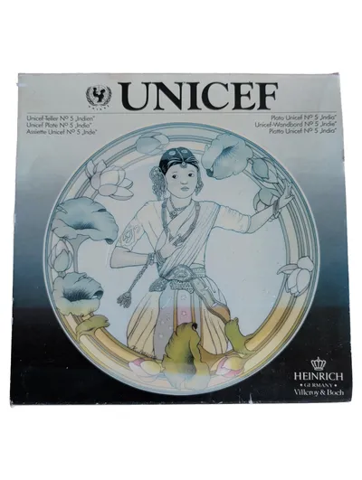 Heinrich Villeroy & Boch UNICEF Sammelteller Nr. 5 Indien Porzellan