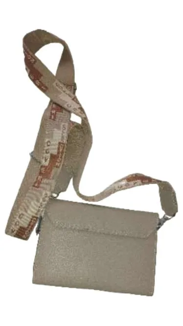 Coveri Collection Damen Umhängetasche Beige Crossbody Bag Leder 3