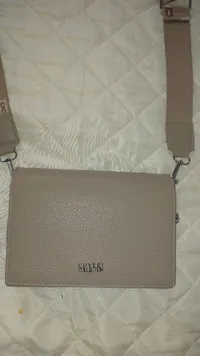 Coveri Collection Damen Umhängetasche Beige Crossbody Bag Leder 4