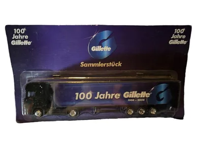 Gillette 100 Jahre Jubiläum LKW Modell Sammlerstück 1908-2008 Blau