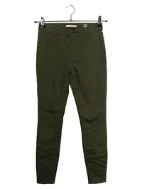Camaïeu Damen Stoffhose Skinny Oliv Gr. W26 34 XS Baumwolle Stretch 1