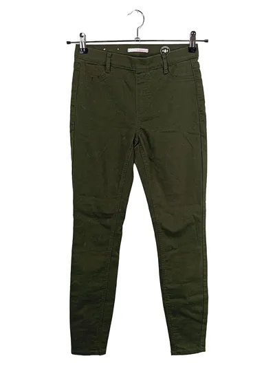 Camaïeu Damen Stoffhose Skinny Oliv Gr. W26 34 XS Baumwolle Stretch