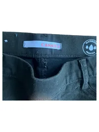 Camaïeu Damen Stoffhose Skinny Oliv Gr. W26 34 XS Baumwolle Stretch 2