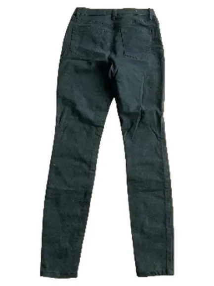 Camaïeu Damen Stoffhose Skinny Oliv Gr. W26 34 XS Baumwolle Stretch 3