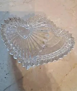 Nachtmann Kristallschale Herz Form Transparent Glas 14cm