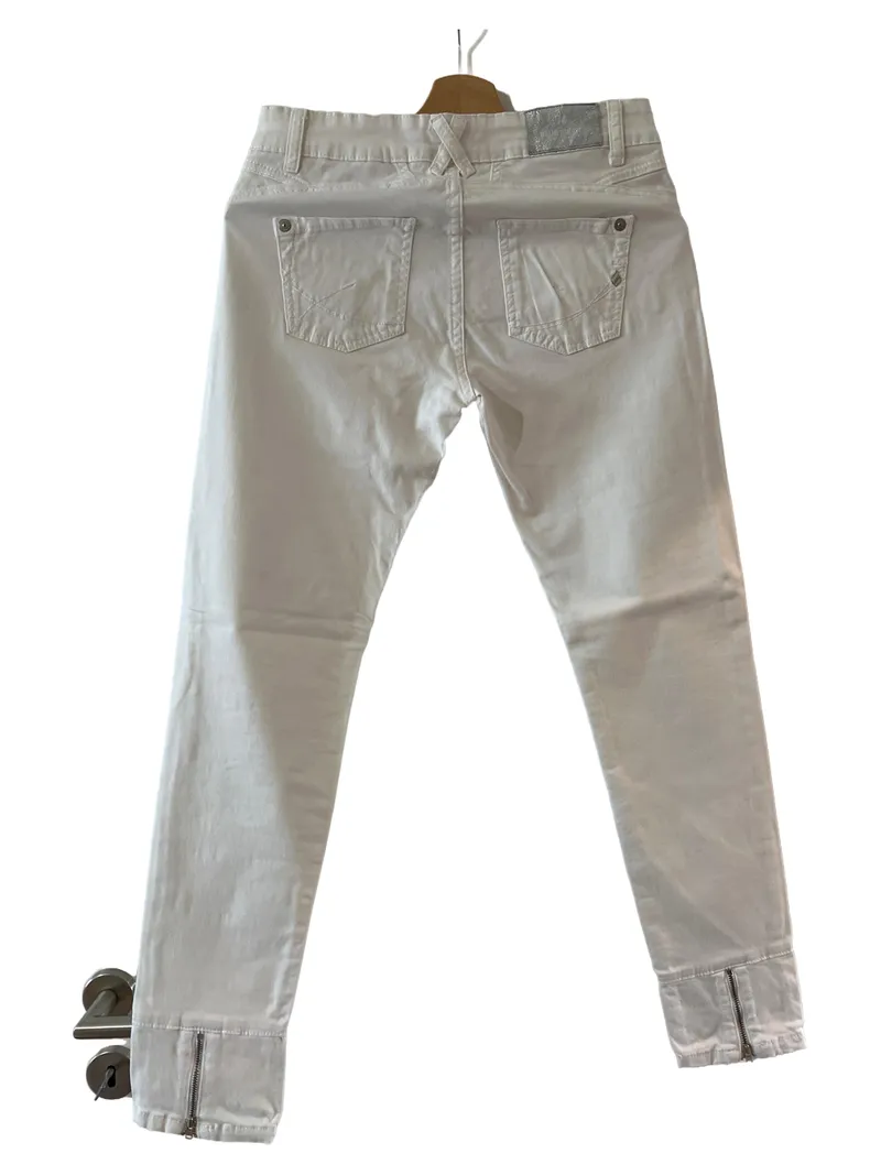 Blue Fire Damen Jeans Weiß W28/36 Herz-Applikation Skinny Stretch 4