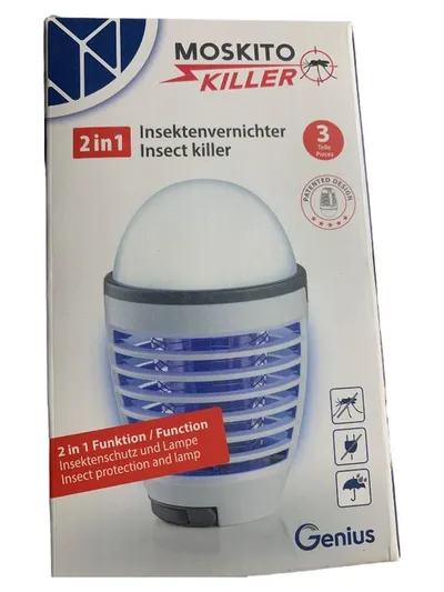 Genius Moskito Killer 2in1 Insektenvernichter UV Lampe USB Akku 40m²