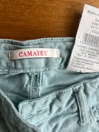 Camaïeu Damen Stoffhose Skinny Gr. W26/34/XS Grün Baumwolle Reißverschluss 5