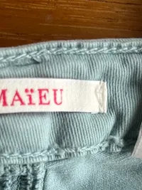 Camaïeu Damen Stoffhose Skinny Gr. W26/34/XS Grün Baumwolle Reißverschluss 6