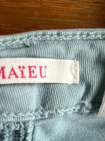 Camaïeu Damen Stoffhose Skinny Gr. W26/34/XS Grün Baumwolle Reißverschluss 6