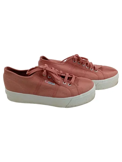 Superga Sneaker Low Damen Gr. 42 Rosa Canvas Plateau Turnschuhe