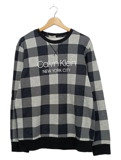 Calvin Klein Herren Pullover New York City Kariert Grau Gr. L