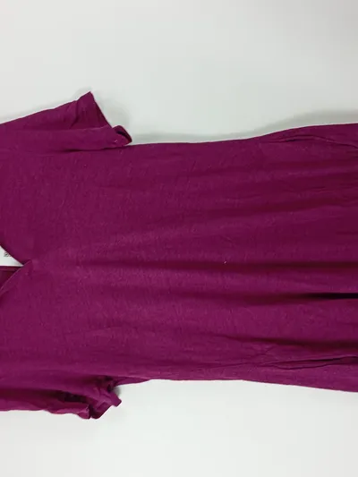 hessnatur Damen Sommerkleid Leinen Gr. 44 Lila Polokragen Kurzarm