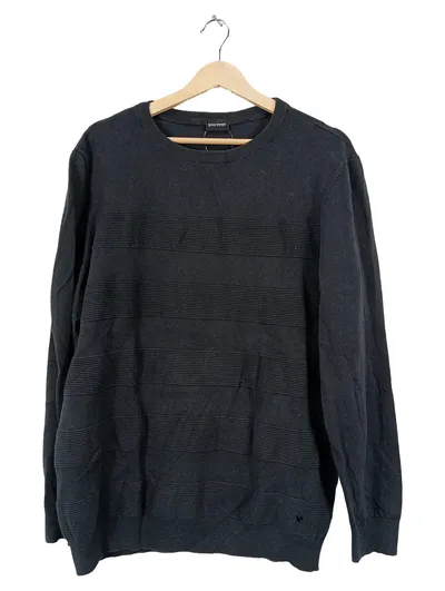 Bruno Banani Herren Pullover Gr. L Grau Baumwolle Strickpullover