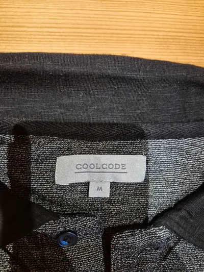 COOLCODE Herren Poloshirt Gr. M grau meliert Kontrastkragen Kurzarm