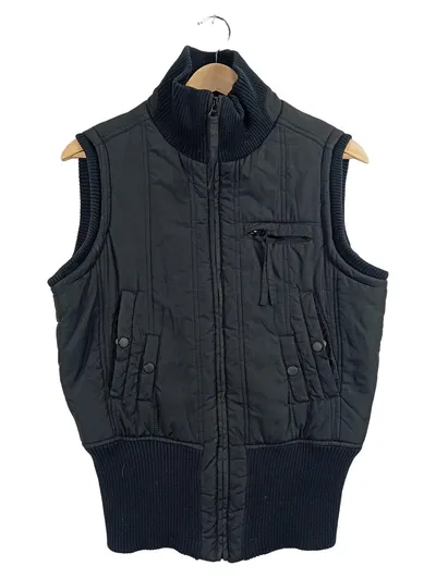 MNG Collection Steppweste Damen Gr. L schwarz wattiert Rippstrick