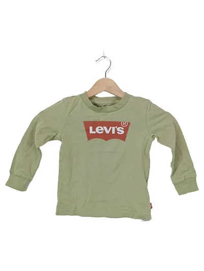 Levi's Langarmshirt Kinder Gr. 98 Grün Logo-Print Baumwolle